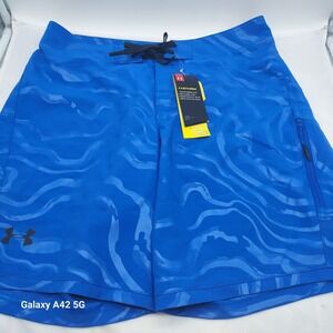 Under Armour Storm Mens Blue Wave Board Shorts Swim Trunks 1325890 Size 32 NWT